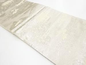 アンティーク　ヱ霞に家屋風景模様織り出し袋帯（材料）（サービス品）
